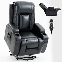 Power Lift Recliner Chair for Elderly Heavy Duty Motion Mechanism with 8-Point Vibration Massage and Lumbar Heating Usb Charging Port