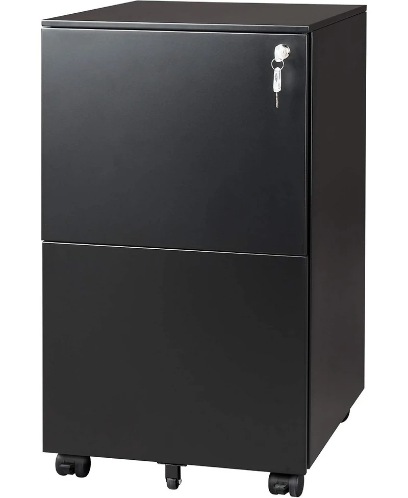 2-Drawer Mobile File Cabinet with Lock, Commercial Vertical Cabinet
