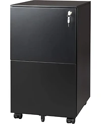 2-Drawer Mobile File Cabinet with Lock, Commercial Vertical Cabinet