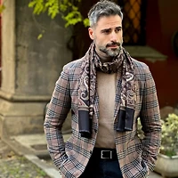 Elizabetta Men's Venezia - Wool Backed Silk Scarf for Men