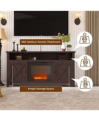 Mondawe 58" Tv Stand with 18" Electric Fireplace - 5000 Btu, Remote Control & Overheat Protection