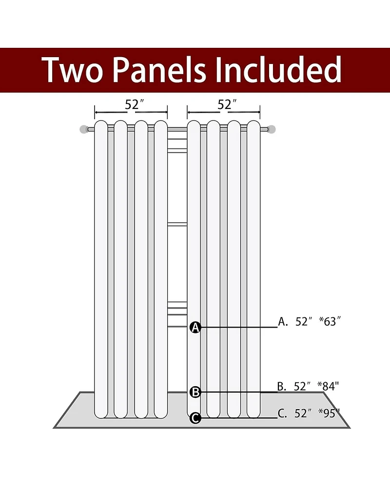 Christmas Curtains for Living Room, 84" Long Velvet Room Darkening Thermal Insulated Window Drapes for Holiday Decor
