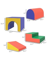 Soozier 4 Piece Climb and Crawl Activity Play Set Soft Secure Foam Playset
