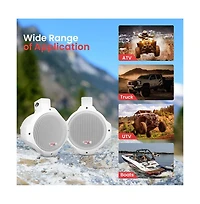 Pyle 6.5" Marine Wakeboard Tower Speakers - 200W Waterproof, Dual Bullet Style, White (PLMRW65