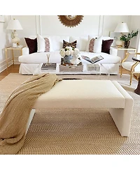 Maison Boucle 47" Velvet Bench Look, Velvet Waterfall Upholstered Bench-Maison Boucle