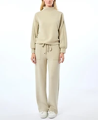 Cable & Gauge Women's Yummy Mock Neck Sweatshirt and Pant Matching Set