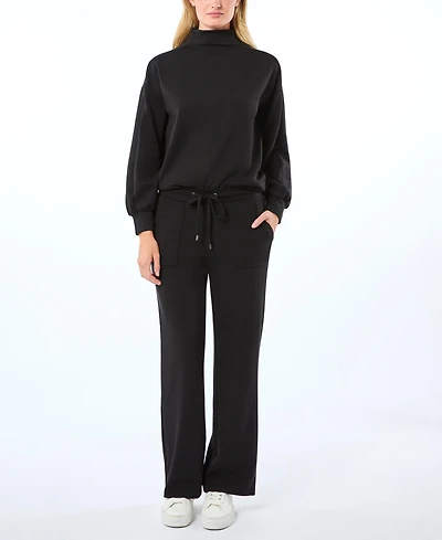 Cable & Gauge Women's Yummy Mock Neck Sweatshirt and Pant Matching Set