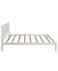 Slickblue Twin Platform Bed Frame with Headboard - Wood Slat Support, No Box Spring Needed