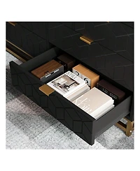 Dresser For Bedroom, Large 6/7 Drawer Dresser Organizer With Golden Metal Handle And Legs, Modern Chest Of Drawers, Large Dresser For Closet, Hallway,