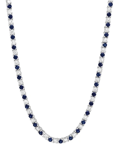 Grown With Love Lab Grown Sapphire (3-3/4 ct. t.w.) & Lab Grown Diamond (2-1/2 ct. t.w.) Tennis Necklace in 14k White Gold, 16-1/4" + 2-3/4" extender