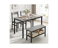 gaomon Dining Table Set for 4, Modern Kitchen Table with Bench and Chairs