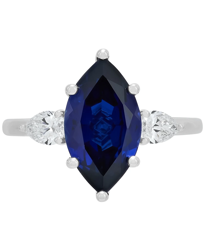 Grown With Love Lab Ruby (3-1/3 ct. t.w.) & Diamond (1/2 Marquise Ring 14k Gold (Also Emerald Sa