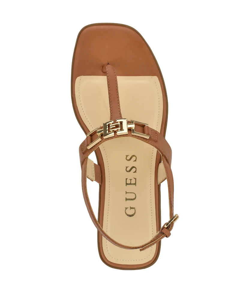 Guess Women's Reality G-Elite T-Strap Flat Sandals