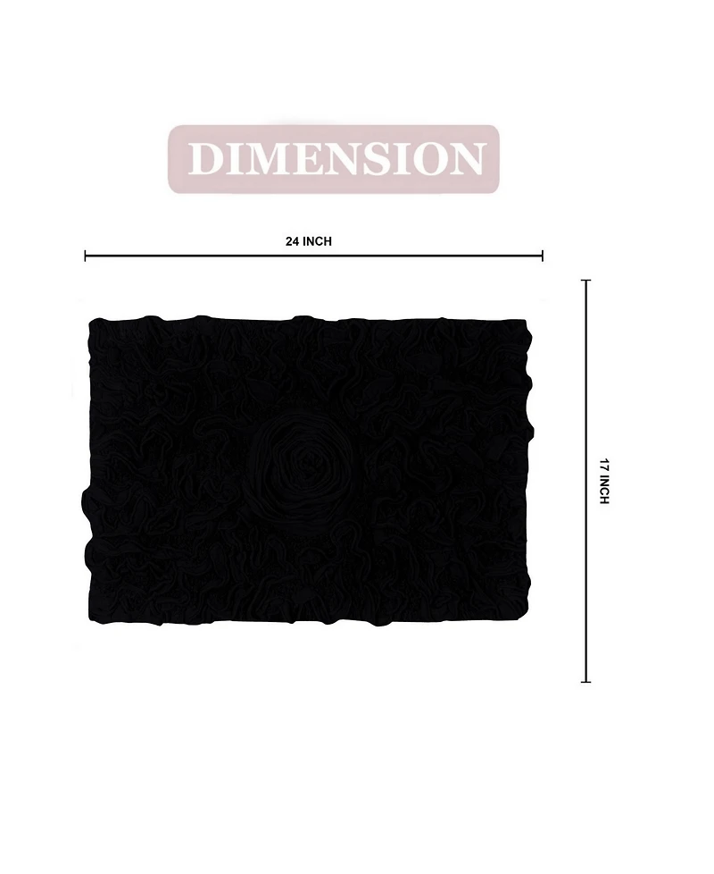 Home Weavers Bell Flower Bath Rug, 17" x 24"