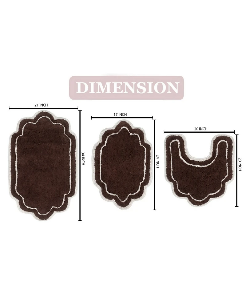 Home Weavers Allure Bathroom 3-Pc. Bath Rug Set