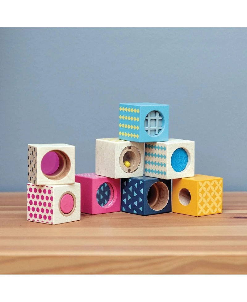 Bigjigs Toys Bigjigs Wooden Sensory Blocks - Set of 8