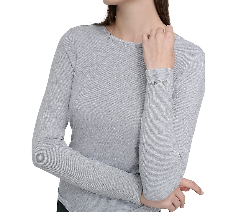 Dkny Sport Women's Ribbed Ruched Top