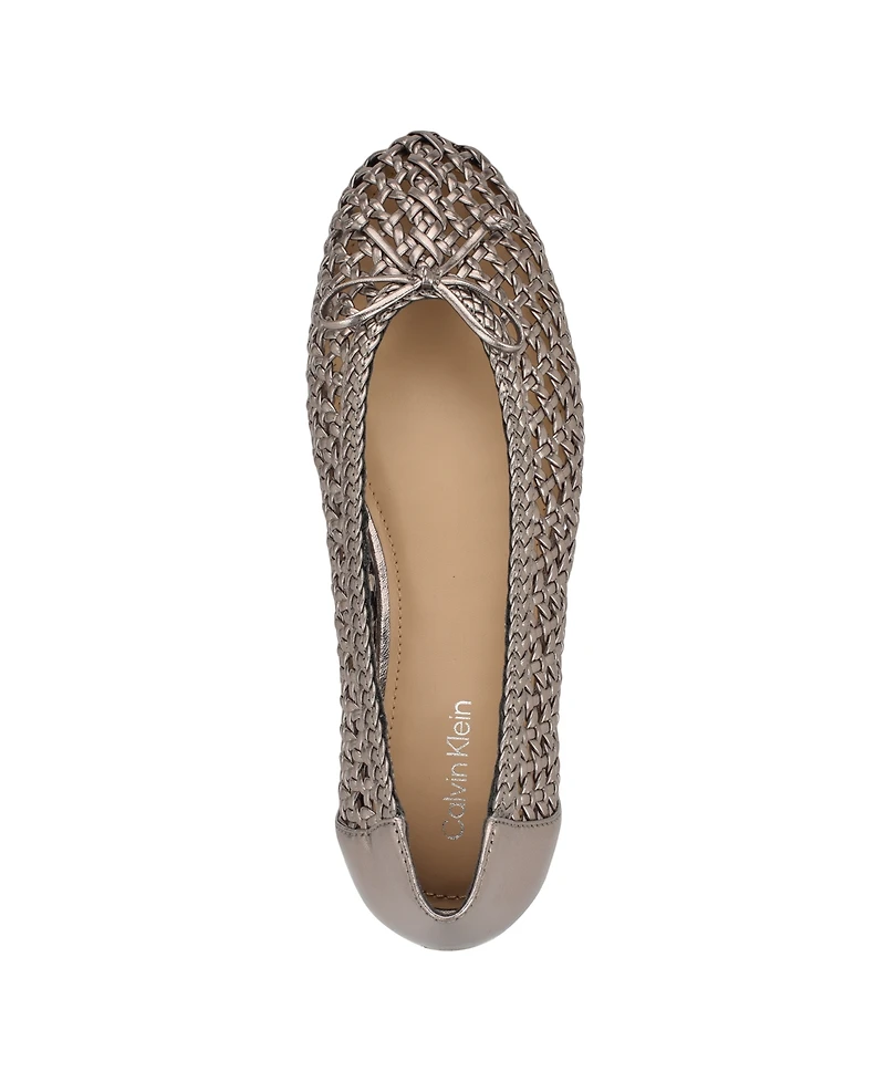 Calvin Klein Women's Zatoria Woven Ballet Flats