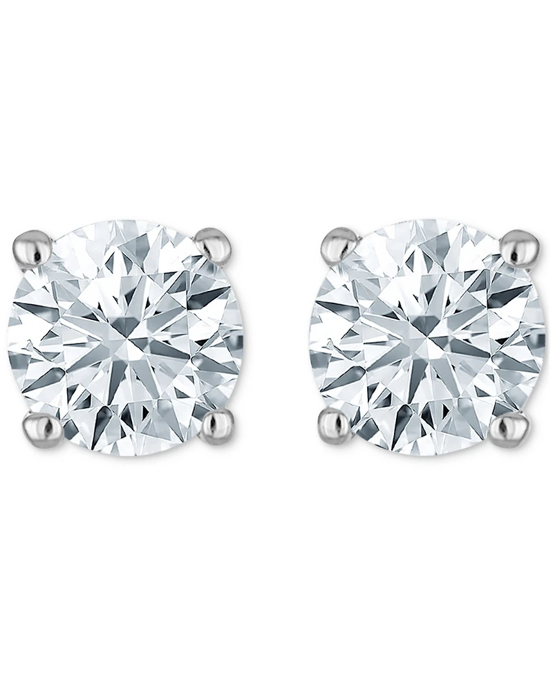 Diamond Four Prong Stud Earrings (3/8 ct. tw) 14k White Gold or