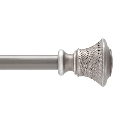 Kenney Tasha Decorative 5/8 Inch Window Curtain Rod in Italian Black - Elegant Telescoping Design