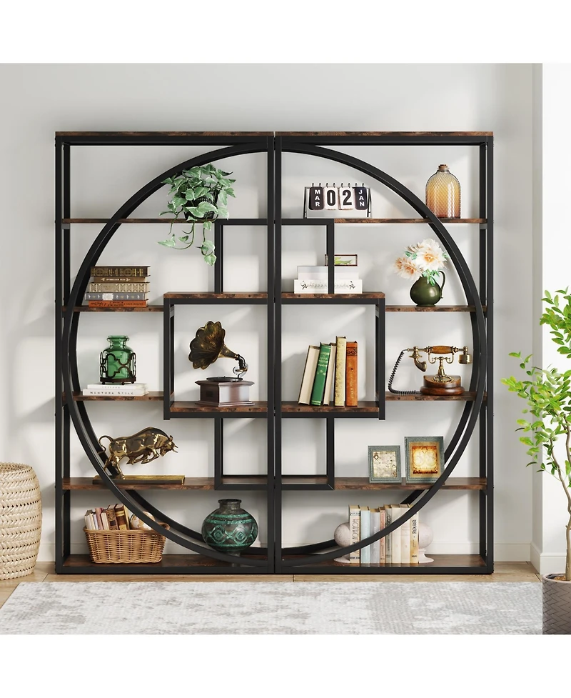 Tribesigns 70.8 inch Tall Bookshelf with 8 Open Storage Shelf,Industrial 5-Tier Etagere Bookcase