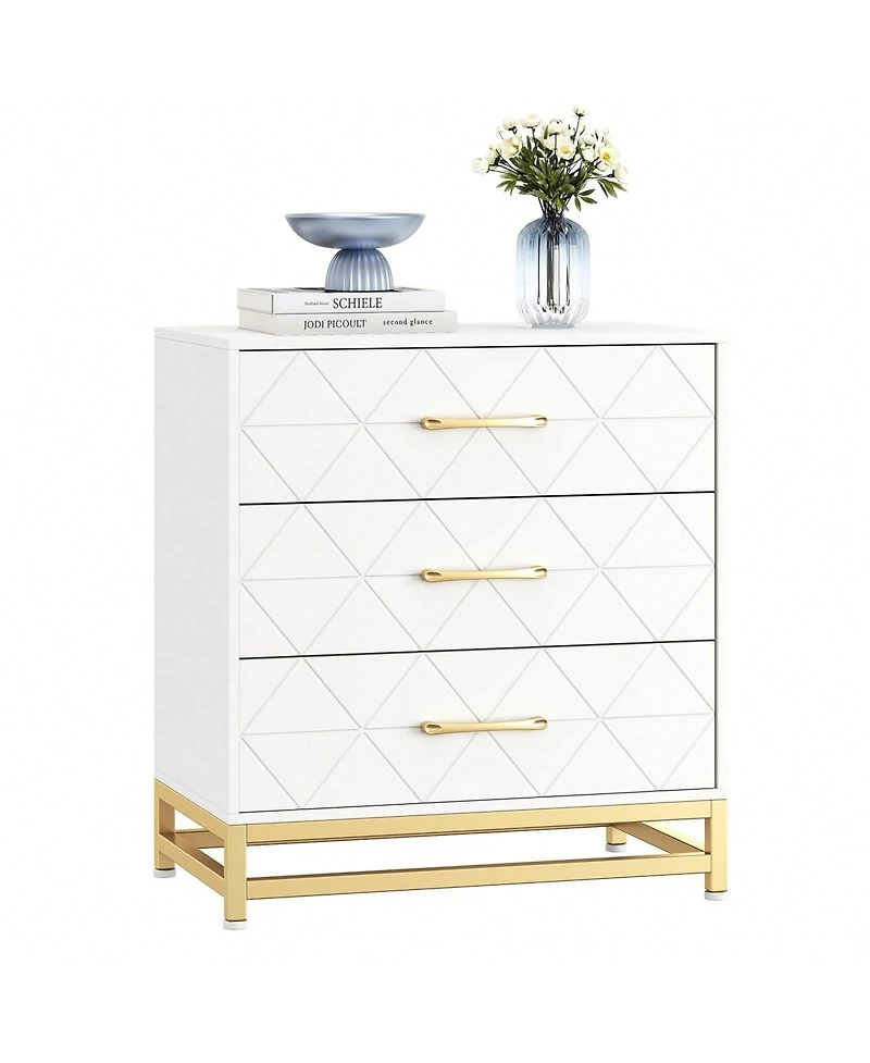 gaomon 3 Drawer Dresser, Wood Chest Drawers With Storage For Closet, Bedroom