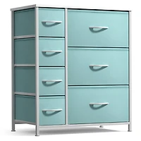 Sorbus Dresser with 7 Drawers - Storage Chest Organizer Steel Frame, Wood Top, Handles, Fabric Bins