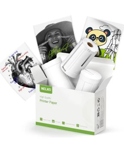 Nelko Genuine Self Adhesive Thermal Printer Stickers Compatible With Pm230 Mini Sticker Printer 54mmx3.5m 3 Rolls