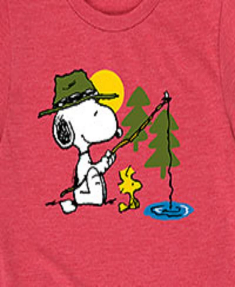 Peanuts Big Boys Snoopy Fishing Graphic Tee