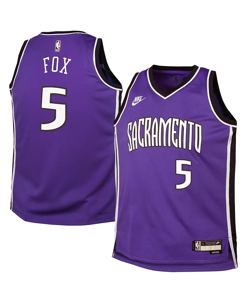 Nike Big Boys and Girls De'Aaron Fox Purple Sacramento Kings 2024/25 Swingman Jersey - Classic Edition