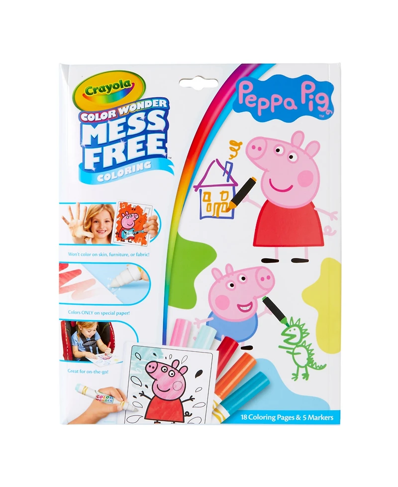 Crayola Color Wonder Peppa Pig Mess Free Coloring Pad Markers, Pack of 2