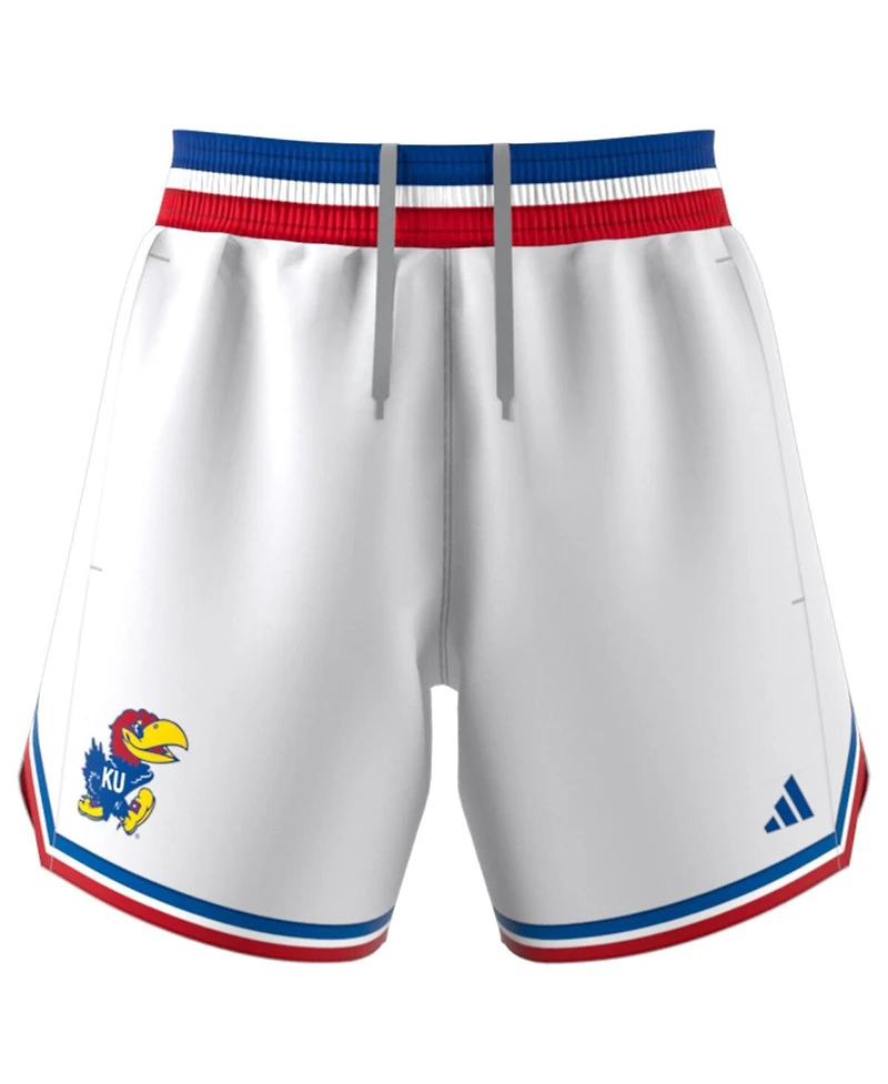 Adidas Men's White Kansas Jayhawks Swingman Replica Basketball Shorts