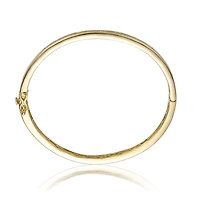 14K Gold Plated Bezel Set Cubic Zirconia Bangle Bracelet