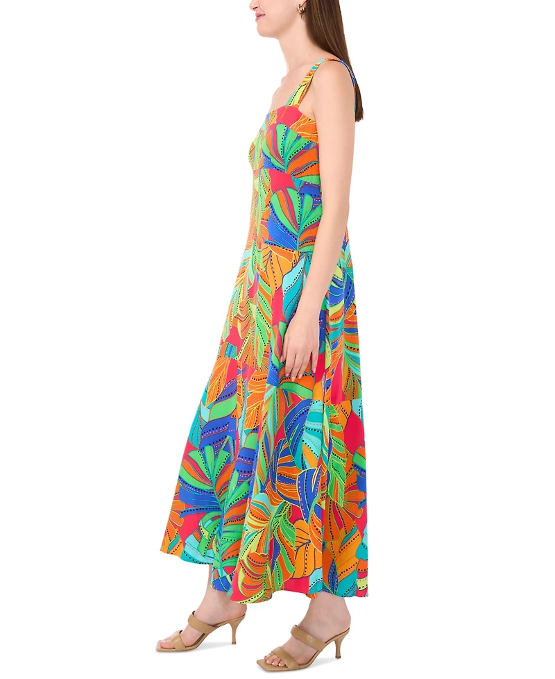 Msk Women's Printed Square-Neck Sleeveless Maxi Dress