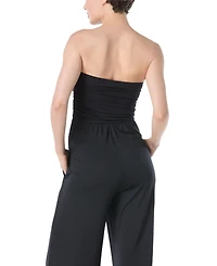 Carmen Marc Valvo Women's Ruched Jumpsuit Swim Cover-Up