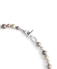 Coach Faux Stone Signature Mixed Cultivated Pearl Collar Necklace