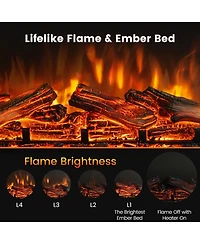 Sugift 23-inch 3-Sided Electric Fireplace Insert with Remote Control
