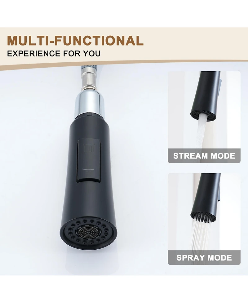 Casainc 1.8 Gpm Single-Handle Pull-Down Kitchen Faucet Single Hole Faucet