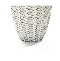 LuxenHome Modern Geometric Pattern Polyresin -Inch Tall Trumpet Vase