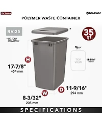 Rev-a-Shelf 35 qt. Under Sink Pullout Trash Can Replacement, Rv-35-52