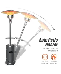 Sugift Outdoor Heater Propane Standing Lp Gas Steel with Table & Wheels