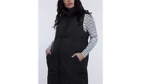 Women's Woven Full-Zip Sleeveless Quilted Puffer Vest - Motherhood Maternity