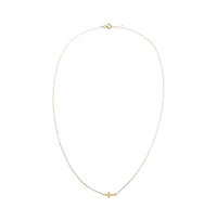 Mini Solid Cross Necklace 14K