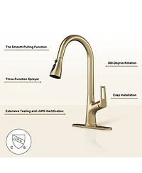 Casainc Single-Handle Pull-Down Sprayer Kitchen Faucet with Digital Display