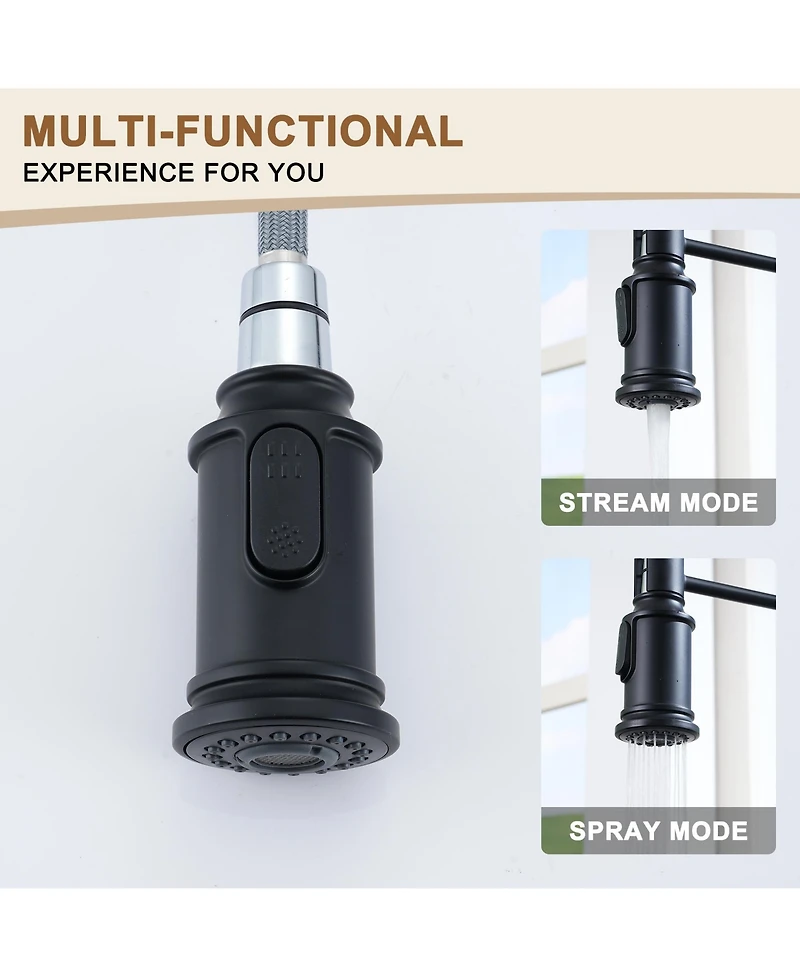 Casainc Single-Handle Spring Pull-Down Kitchen Faucet Single Hole Faucet 1.8 Gpm