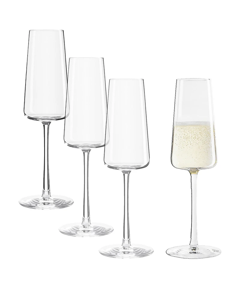 Stolzle Lausitz Power Champagne Flutes, Set of 4