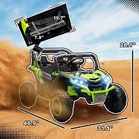 Qaba 24V 7AH Ride on Car, 2 Seater 4 Mph Utv w/ Music,