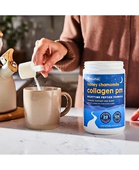 NativePath Collagen Pm - Honey Chamomile Nighttime Collagen Peptides Powder with Magnesium, Gaba, L-Theanine and Melatonin - 20 Servings