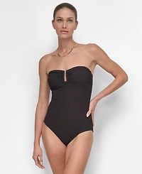 Dkny Women's Textured Shirred One-Piece Swimsuit
