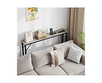 Gaomon Slim Console Table with Built-in Outlets, Narrow Console Table for Small Spaces, Behind Your Couch or in Tight Areas. Industrial-Style Sofa Tab